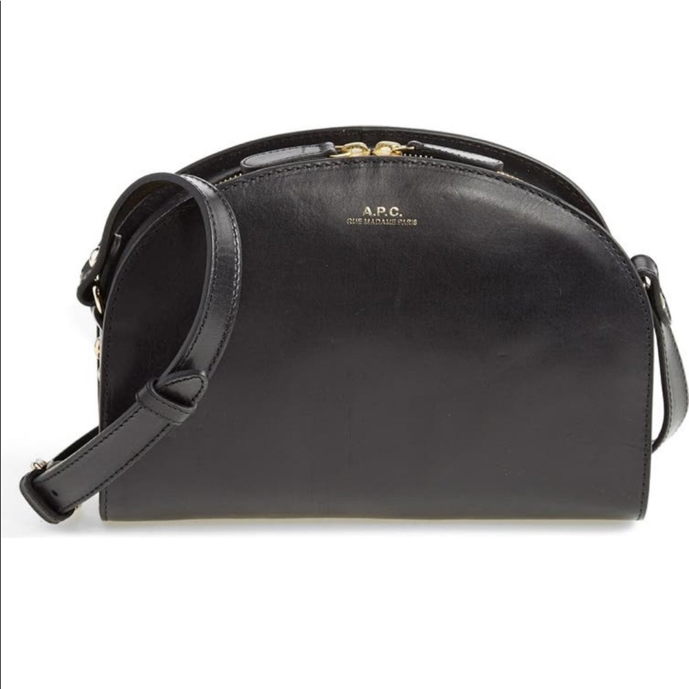 A.P.C. Sac Demi Lune Leather Half Moon Crossbody bag